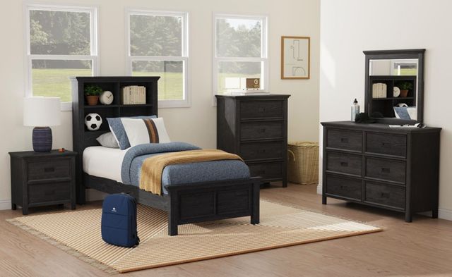 Elements International Hampton Kids Charcoal Youth Nightstand-1