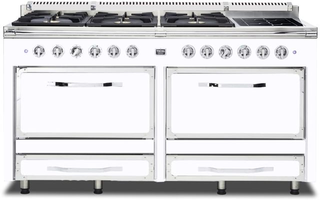 Viking® Tuscany 66" White Dual Fuel Pro-Style Dual Fuel Natural Gas Range-0