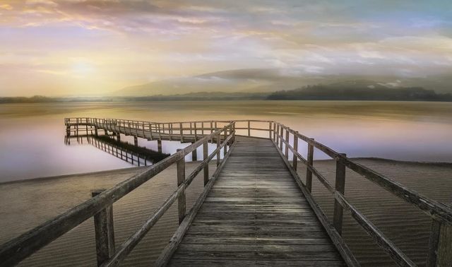 Classy Art Morning on the Lake by Mike Calascibetta Wall Art-0
