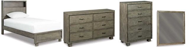 Signature Design by Ashley® Arnett 4-Piece Gray Twin Bookcase Bed Set-0