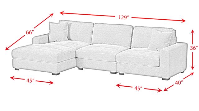 Elements International Arizona 3-Piece Steno Stone Modular Sectional and Left-Arm Facing Chaise-2