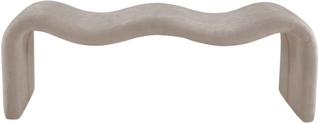 Meridian Furniture Willow Beige Chenille Bench-1