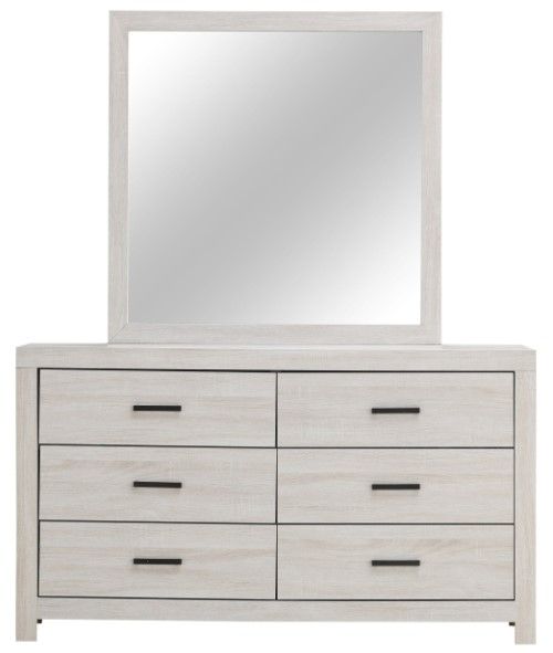 Coaster® Brantford Coastal White 6-Drawer Dresser and Mirror-1