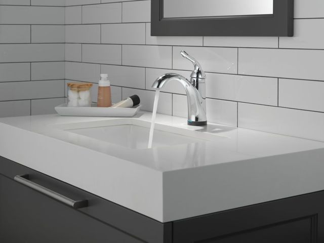 Delta Lahara® Chrome Touch2O® Bathroom Faucet with Touchless Technology with Drain-3
