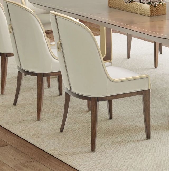 Michael Amini® Houston Mushroom Gray/Walnut Side Chair-1