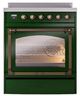 Ilve® Nostalgie II Noblesse 30'' Emerald Green Pro Style Induction Range with Burnished Trim-1