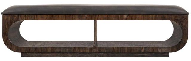 International Furniture Direct Balam Gray/Stained Dark Upholstered Bench-3