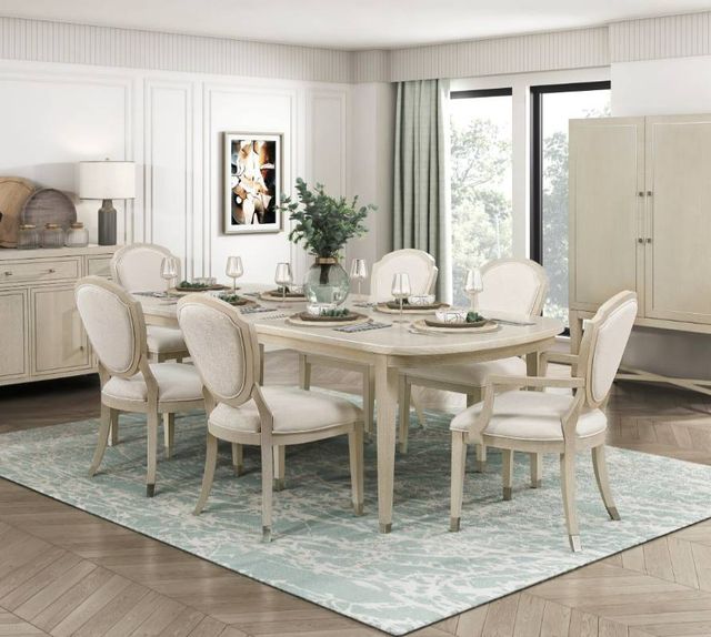 Homelegance® Genoa Ivory/Light Oak Dining Arm Chair-1