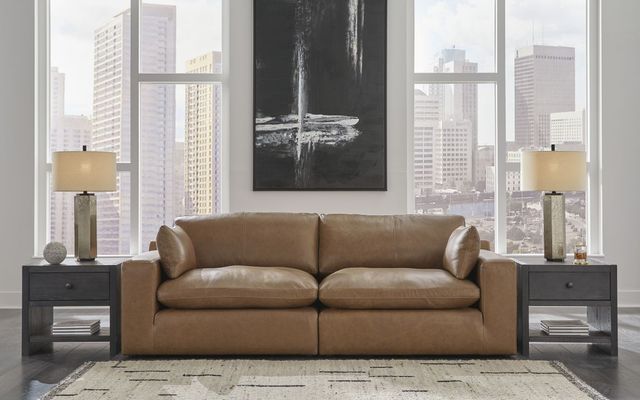 Signature Design by Ashley® Emilia 2-Piece Caramel Sectional Loveseat-3