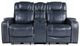 Homelegance® Keziah Blue Leather Power Double Reclining Loveseat with Console-2