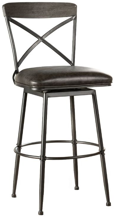 HH2 Home Decker Gray Swivel Bar Stool-0