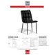 Korson Furniture Paige Set of 2 Black/Black Steel Tufted Side Chairs-3