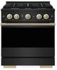 ZLINE Marino 30" Black Stainless Steel Pro Style Dual Fuel Range with Champagne Bronze Accents-0