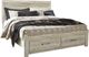 Signature Design by Ashley® Bellaby 4-Piece Whitewash King Platform Storage Bed Set-1