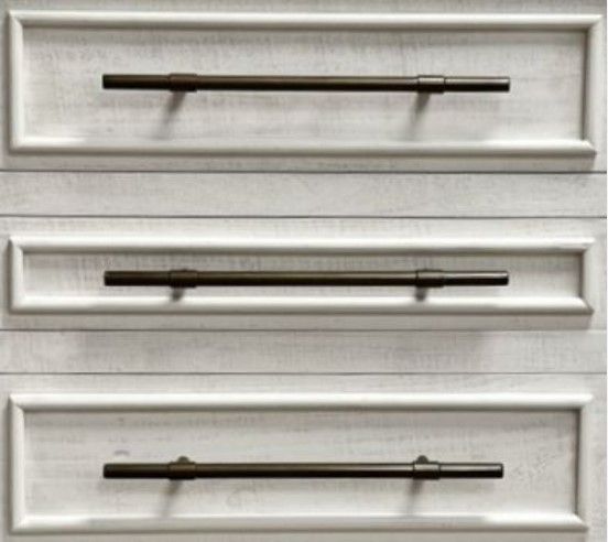 Million Dollar Rustic Lucy Frosted White/Gold Dresser with Hardware-1