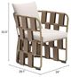 Zuo® Modern Quadrat Brown/White Aluminum Fabric Outdoor Dining Chair-5