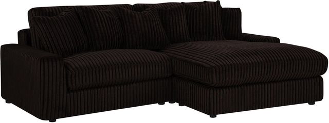 Coaster® Blaine 2-Piece Chocolate Brown Upholstered Reversible Chaise Sectional Sofa-0