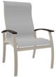 Telescope Casual Belle Isle Abalone/Desert Aluminum/Fabric Outdoor Sling Supreme Arm Chair with Chestnut Rustic Polymer Arm Accent-0