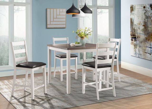 Elements International Martin 5-Piece Dark Brown/White Counter Dining Set-3