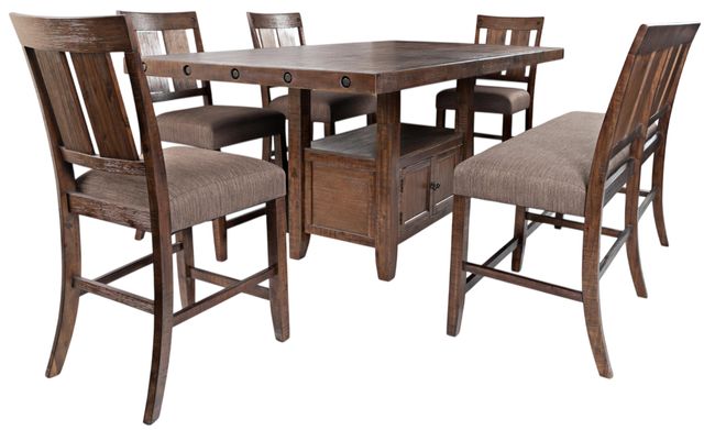 Jofran Inc. Mission Viejo 6-Piece Warm Brown Counter Dining Set-0