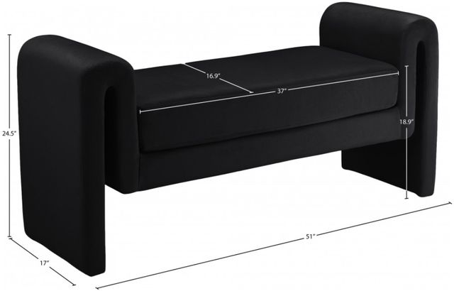 Meridian Furniture Sloan Black 51" Bench-3