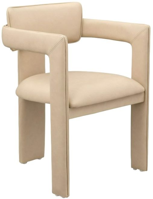 Meridian Furniture Brenda Tan Vegan Leather Upholstered Dining Chair-0
