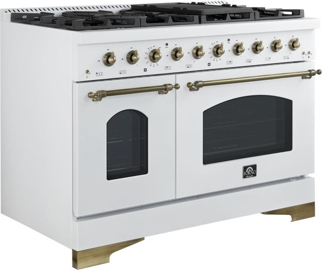 FORNO® Antico Alta Qualita 48" White Pro Style Dual Fuel Range-1