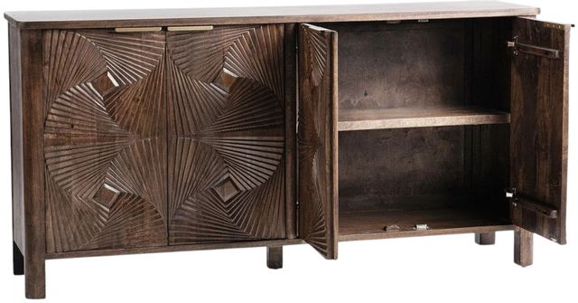 Classic Home Lina Kona Brown 4-Door Cabinet-2