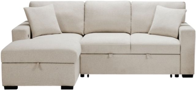 Homelegance® Pompano 2-Piece Beige Left-Arm Facing Pull-out Sleeper Sectional and Chaise-2