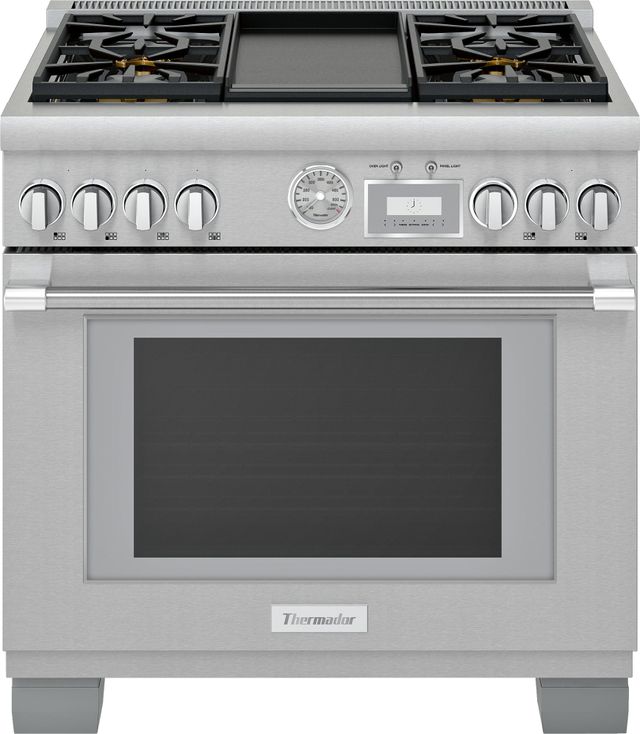 Thermador® Pro Grand® 36" Stainless Steel Pro Style Dual Fuel Natural Gas Range