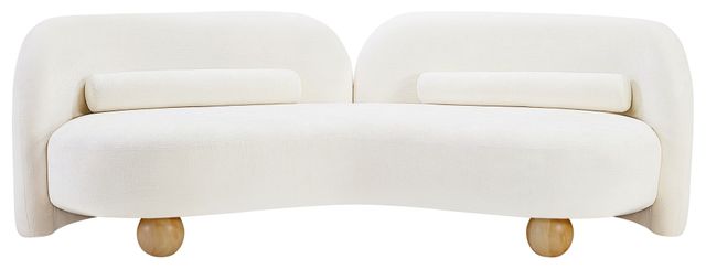 Meridian Furniture Daphne Cream Chenille Fabric Sofa-1