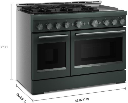 KitchenAid® 48" Juniper 6 Burner Pro Style Gas Range with Chrome Electric Griddle-1
