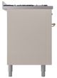 Ilve® Nostalgie II Noblesse 60'' Antique White Pro Style Dual Fuel Range with Copper Trim-2