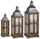 A & B Home 3-Piece Brown Window Scape Lantern Set-0