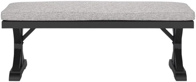 Signature Design by Ashley® Beachcroft Black/Light Gray Aluminum/Fabric/Resin Outdoor Bench-1