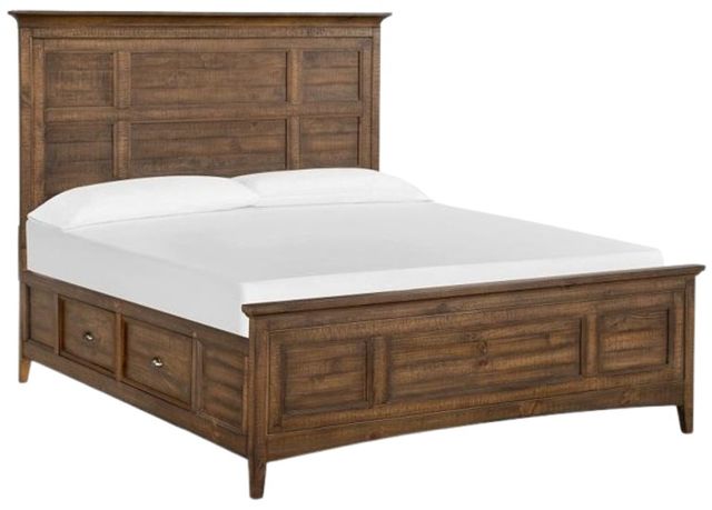 Magnussen Home® Bay Creek Toasted Nutmeg Queen Panel Bed with Storage Rails-0