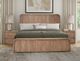 International Furniture Direct Mezquite Multi-Step Brown Queen Platform Bed Footboard with Rails-2