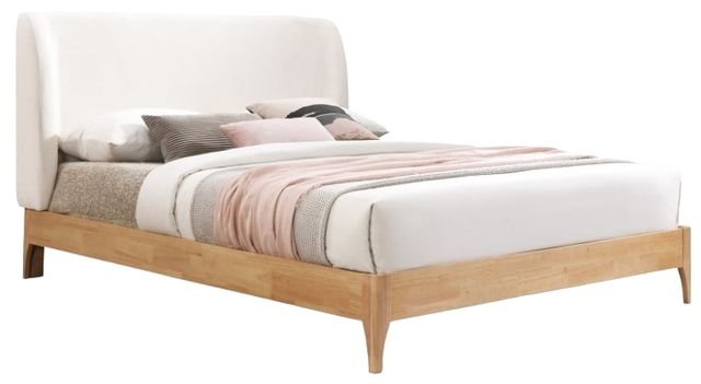 Meridian Furniture Ventura Cream/Natural Queen Upholstered Panel Bed-0