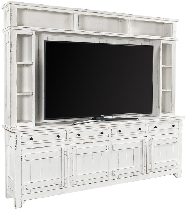 aspenhome® Reeds Farm Weathered White 97" Console and Hutch-0
