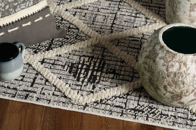KAS Rugs Willow Charcoal Diamonds 5'x8' Area Rug-2