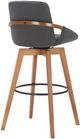 Armen Living Baylor Gray/Walnut Swivel Bar Stool-4