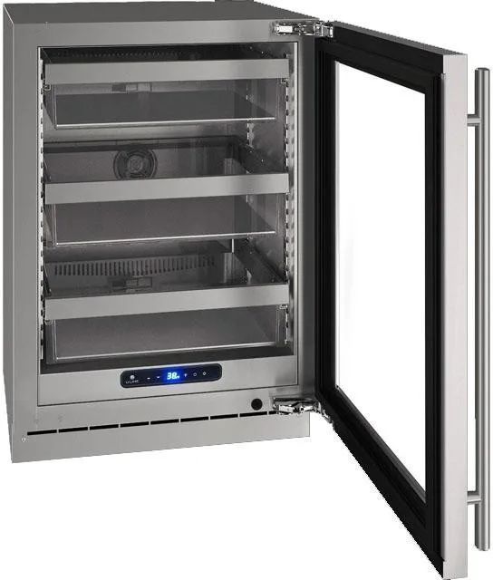 U-Line® 5 Class 24" Stainless Steel Reversible Hinge Undercounter Refrigerator-1