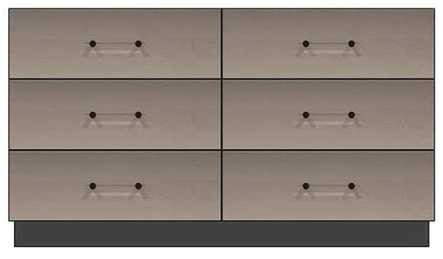 Country View Woodworking Customizable American Modern 56" Solid 6-Drawer Plinth Base Dresser-0