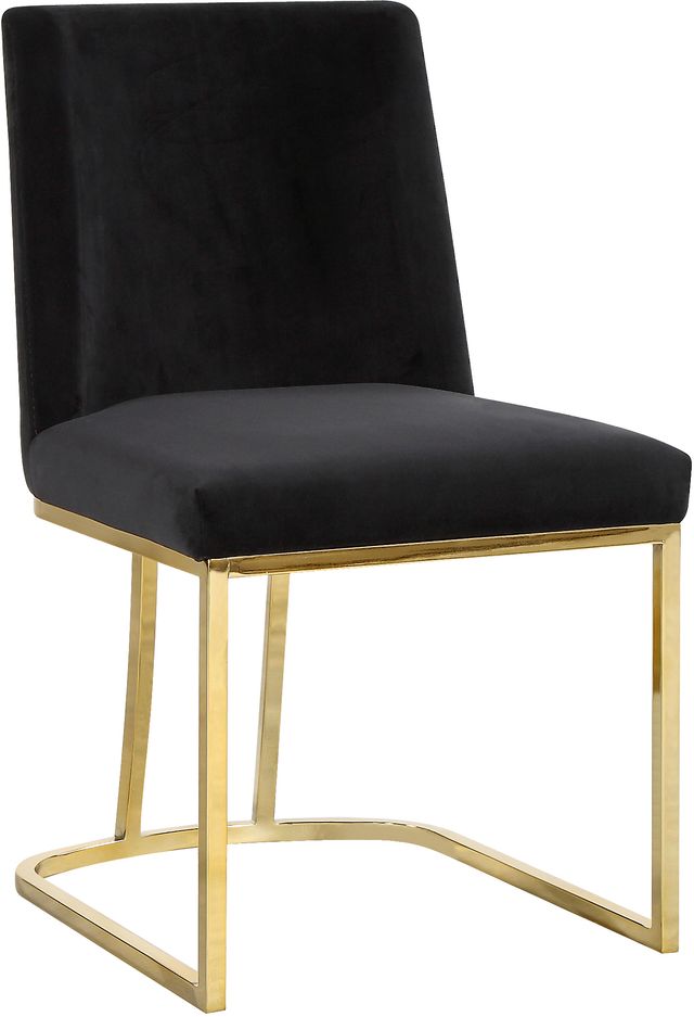 Meridian Furniture Heidi Black/Gold Velvet Dining Chair-0