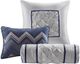 Olliix by Madison Park Laurel 7 Piece Navy Queen Tufted Comforter Set-2