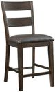 Elements International Mango Dark Brown/Dark Gray Counter Side Chair-0