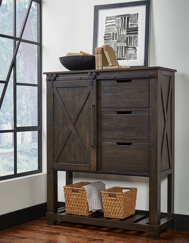 A-America® Sun Valley Charcoal Large Barn Door Chest-3