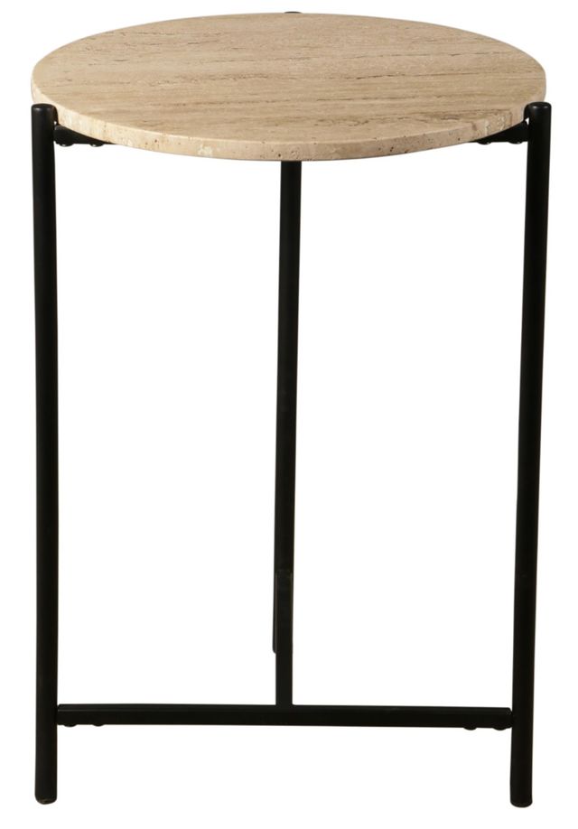 Home Trends & Design Nola Beige/Black Side Table-0