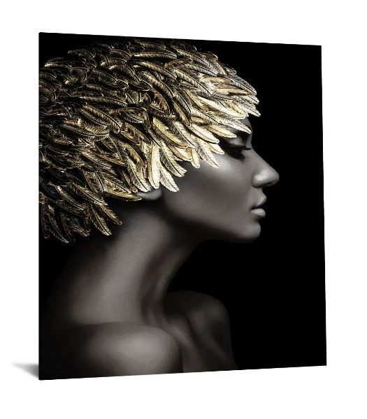 Classy Art Woman Gold Leaves Wall Art-1
