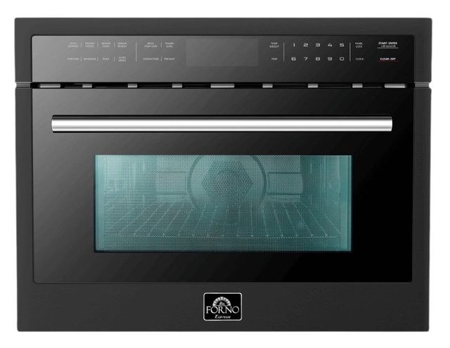 FORNO® Oliena 24" 1.6 Cu. Ft. Black Electric Speed Wall Oven-1